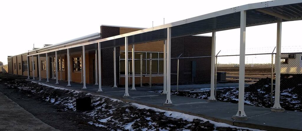 Long Modular Canopy Installation By Romano Company