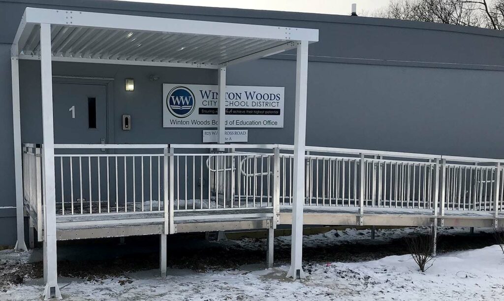 Modular Wheelchair Ramp and Canopy Installation for Winton Woods School