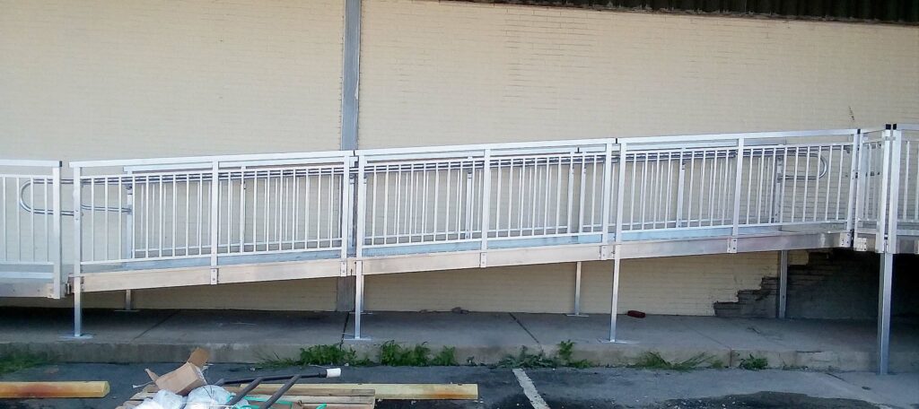 ADA Verified Ramp with Stairs Installed at Dulles Glass, VA