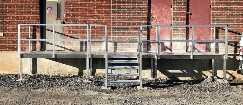 Industrial Stairs with Platform Run Installation