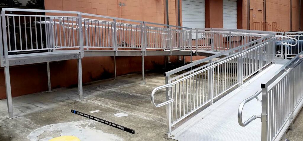 Long ADA Compliant Ramp Installation at Warehouse