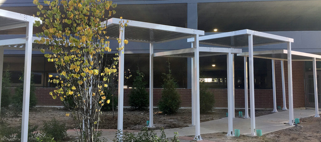 Tiered Walkway Canopies for Car Park