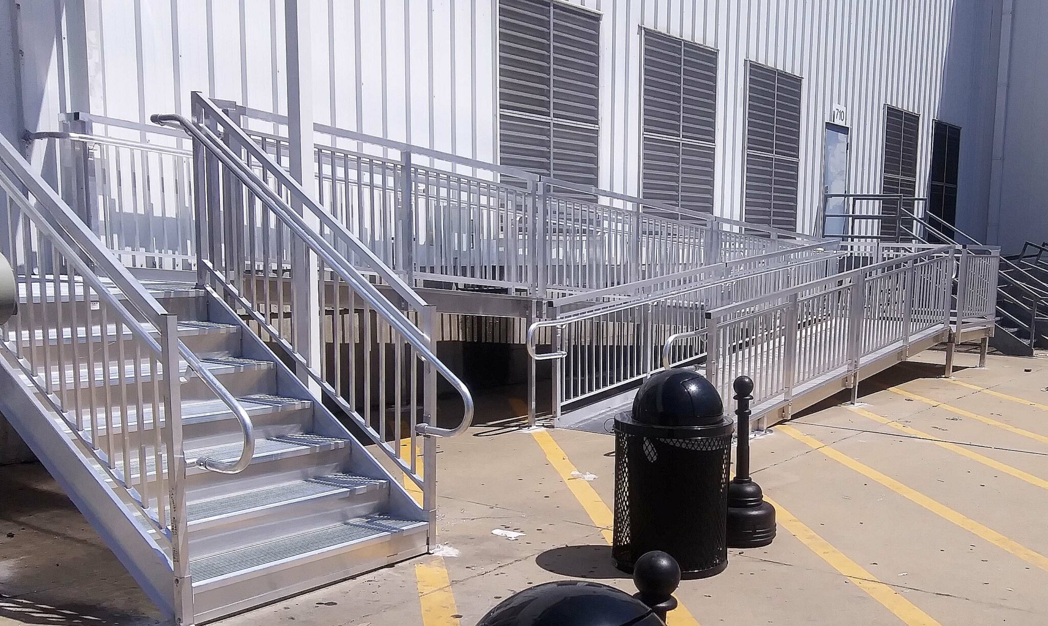 Bleacher Ramp APEX Stairs w ADA Access Ramp - Upside Innovations Installation