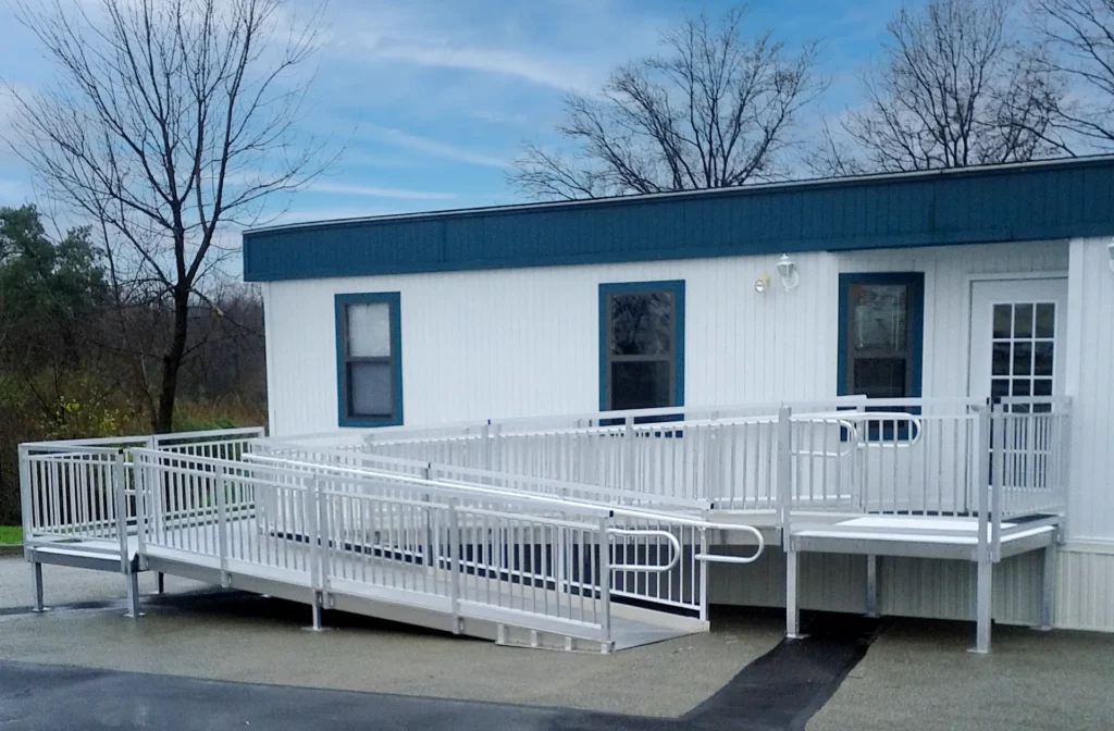 Wheelchair ramp for a modular building in Florence, KY