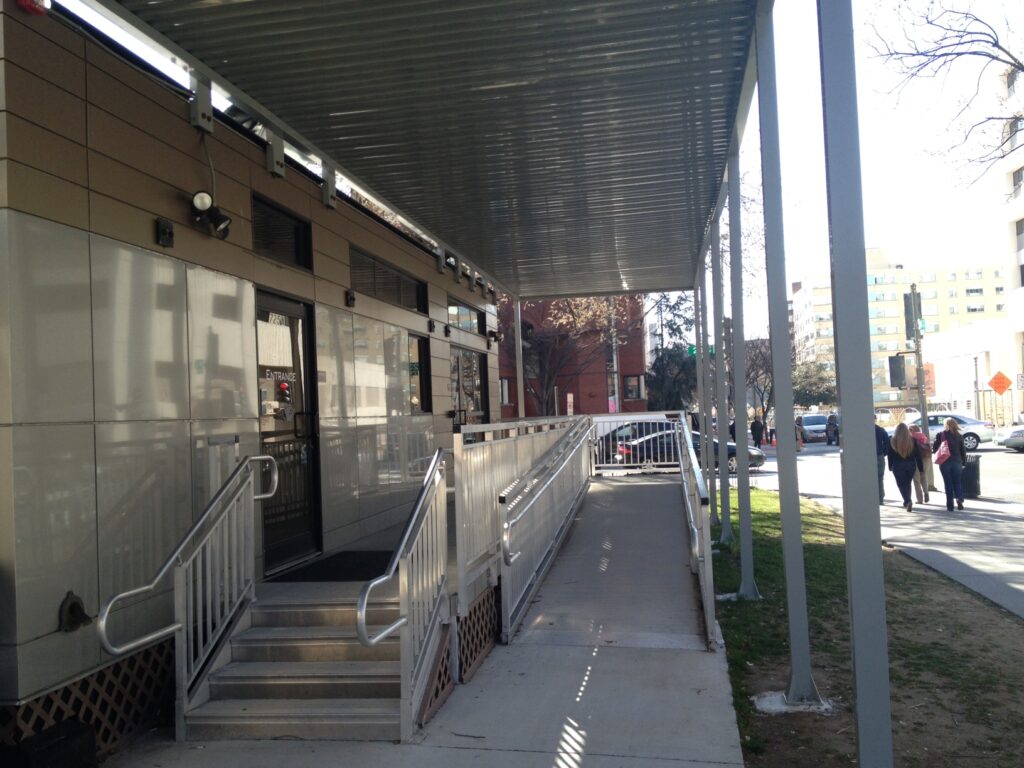 Canopy Shelter, Entry Stairs and Wheelchair Ramp Installation for TRV Building