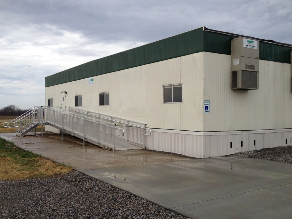 Entry Stairs and Wheelchair Ramp Installation for Williams Scotsman, Pittsburg, WS