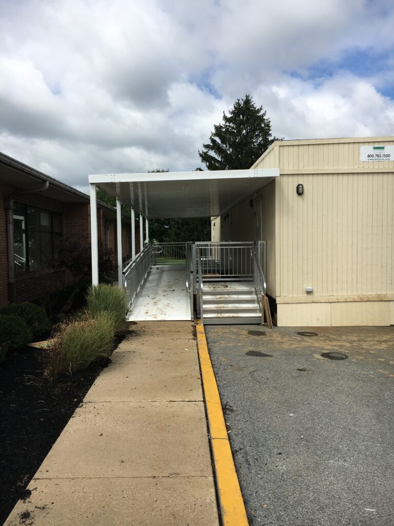 Wheelchair Ramp, Entry Stairs and Canopy Installation Shelters for Williams Scotsman, Altoona PA