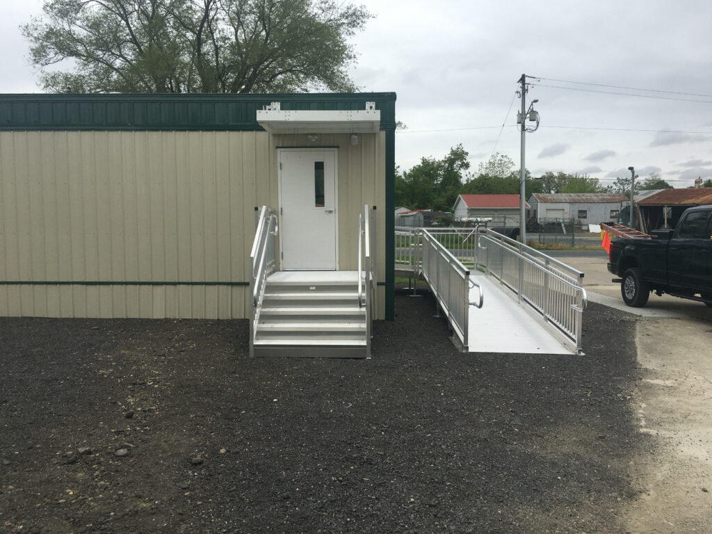 Entry Stairs, Awning and Wheelchair Ramp Installation for Advanced Modular Structures