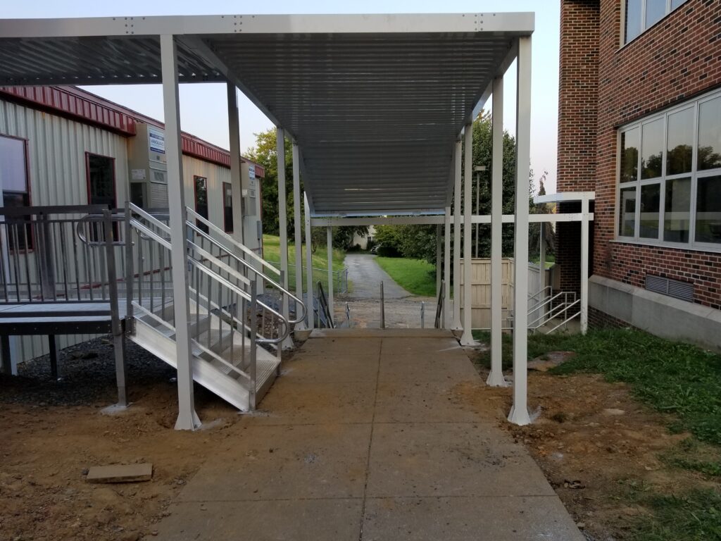 Entry Stairs and Canopy Shelter Installation for Cetronia Elementary School
