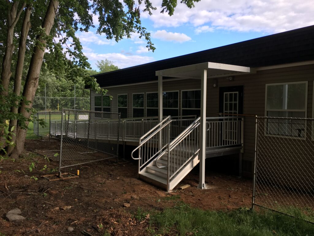 Entry Stairs, Canopy and Wheelchair Ramp Installation for Mobilease