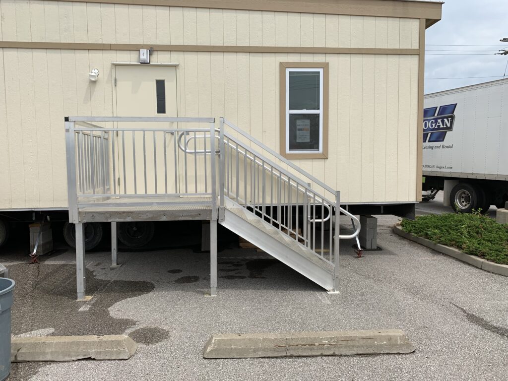 Entry Stairs Installation for Satellite Shelters