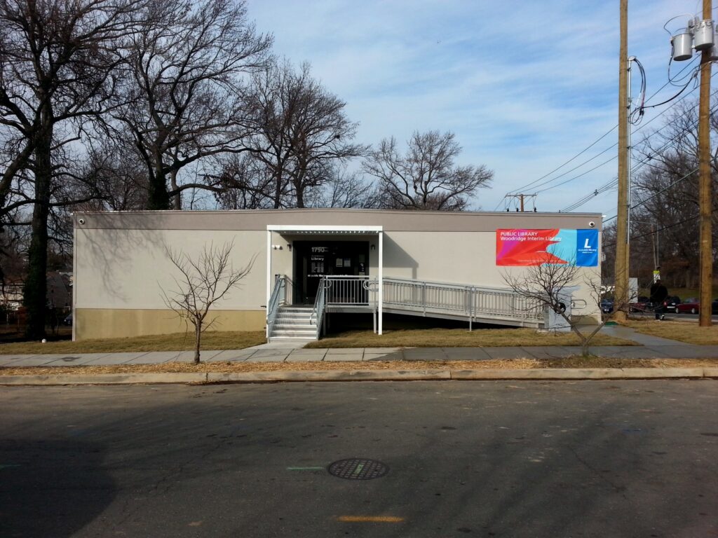 Entry Stairs, Wheelchair Ramp and Canopy Installation for Woodbridge Library