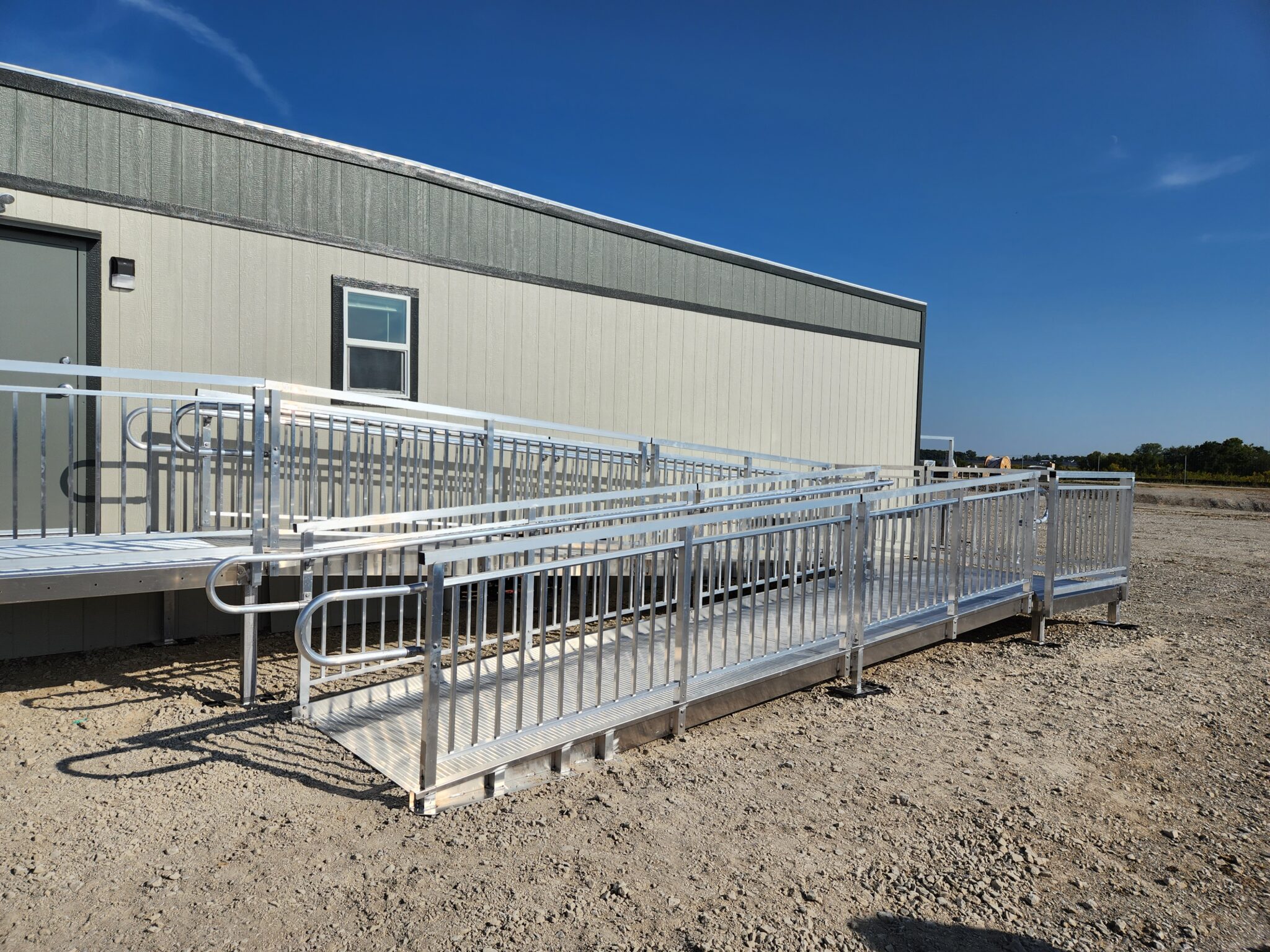 ADA Ramp On Modular Building Upside Installation ada-ramp-on-modular-building-upside-installation