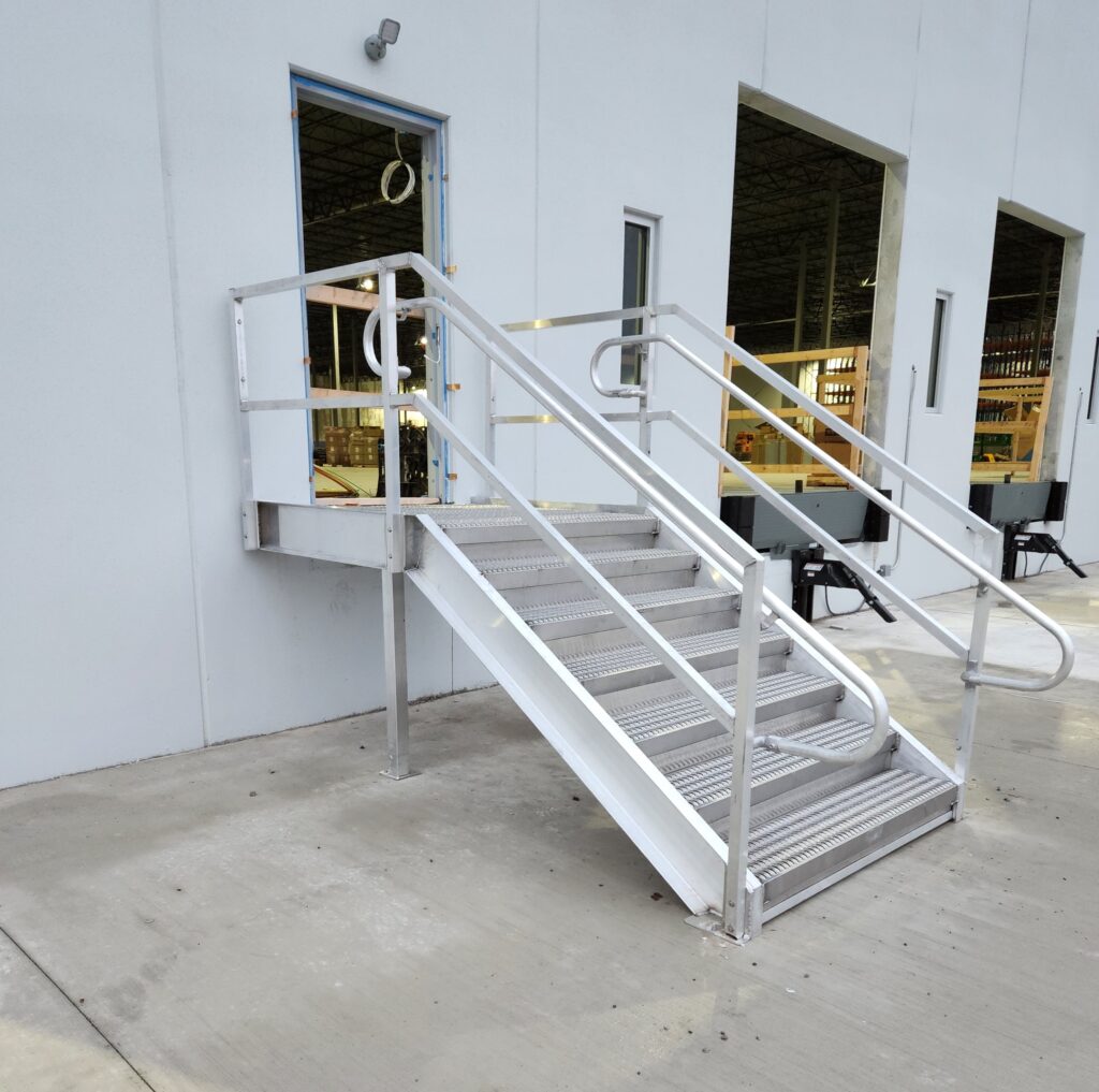 Dock Step with Grip Strut Decking