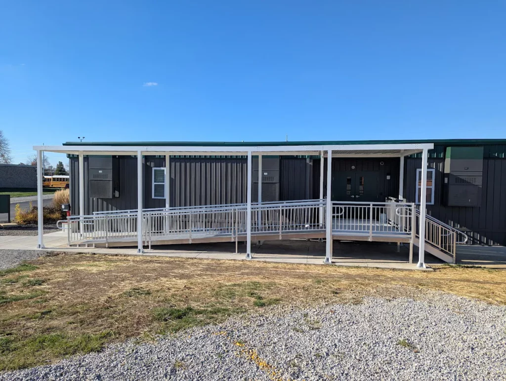 Modular Classroom Accessibility: ADA-Compliant Entrance Solution with Canopy